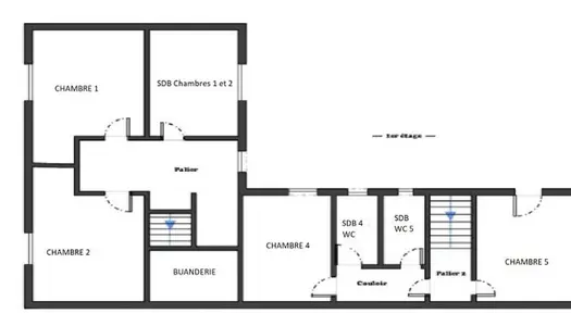 7 chambres équipées dans maison rénovée 