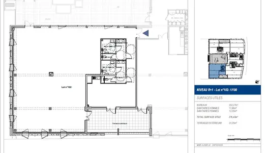 Bureaux neufs 376 m2 