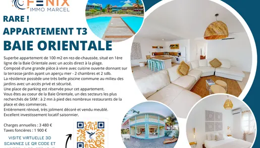 MAGNIFIQUE APPARTMENT - T3 - BAIE ORIENTALE - SAINT-MARTIN 