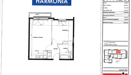 LOCATION d'un appartement F2 (41 m²) à BEAUCHAMP 