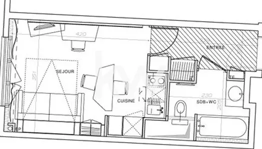 VENTE : appartement T1 (25 m²) à SURESNES 