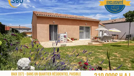 Maison de plain-pied de 74m2 sur 400m2 de terrain clos et ar 