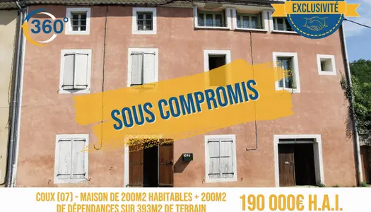 Maison de village de 200m2 habitables avec 200m2 de dépendan 