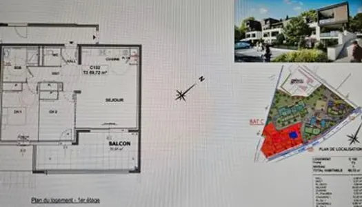 Appartement T3 - 70 m² + Terrasse 21 m²