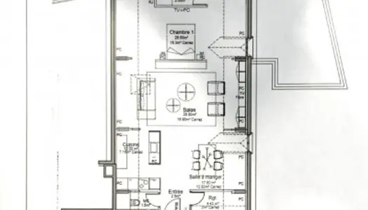 Appartement 1 pièce 65 m²