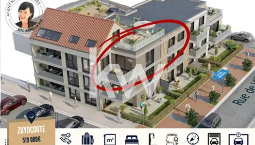 Appartement T4 (78m²) avec Balcon en vente à ZUYDCOOTE