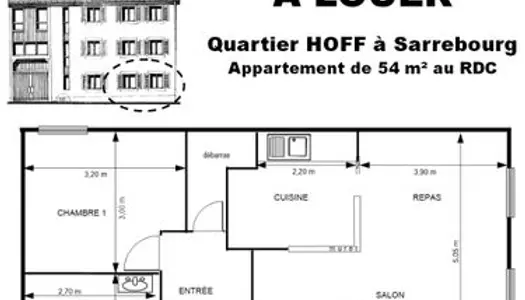 Appartement Location Sarrebourg 2p 54m² 485€