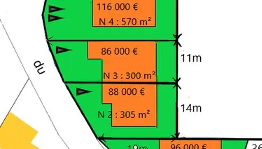 Terrains viabilisés à partir de 300m² 86 000