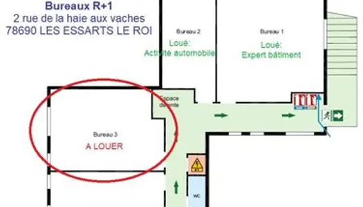 A LOUER DERNIER Bureau 20m² + Espaces communs (WC, cuisine, espace détente) Dispo Immédiate 
