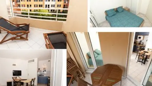 T2 meublé à Golfe Juan, 30m². Terrasse . Bail mobilité (étudiant) 