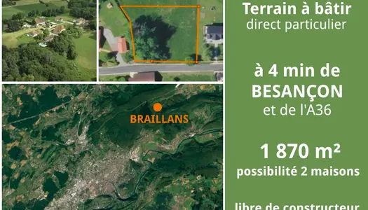 Terrain à bâtir 1870 m² à proximité de BESANCON