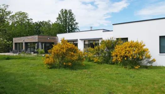 Maison d'architecte de plain-pied avec piscine intérieure 