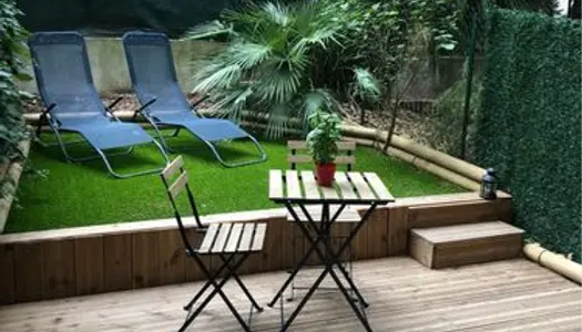 Studio étudiant meublé de 23m2 avec terrasse arborée de 20m2 dans résidence sécurisée proche 