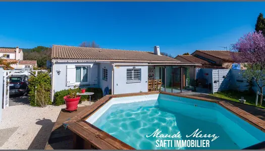 Etat impeccable - villa de plain-pied - 3 chambres - spa 2 places - piscine hors sol et terrasse en 