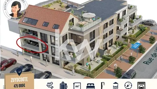 Appartement T3 (72m²) avec Loggia en vente à ZUYDCOOTE