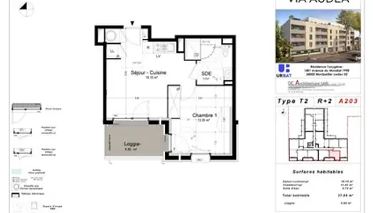 Appartement 2 pièces 38 m² 