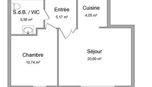 Appartement Location Vaujours 2p 46m² 714€