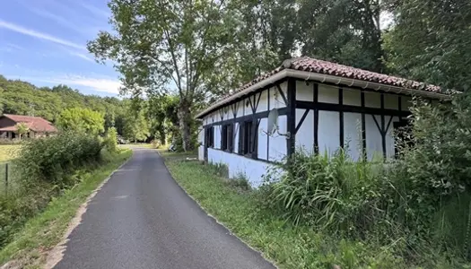 Maison traditionnelle landaise en pleine campagne 