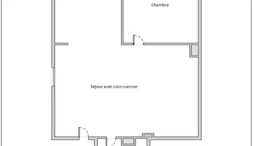 IVERNY appartement 2è étage, 2 pièces 61 m² au sol sous pente - 1 chambre (2è possible) - 