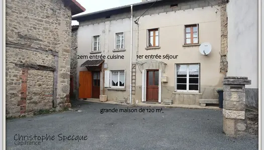 Dpt Puy de Dôme (63), à vendre CELLES SUR DUROLLE maison  jumelée de 120 m² avec terrain et 