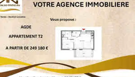 APPARTEMENT T2 CABINE DE 47 m² - BALCON 12 M² -STATIONNEMENT 