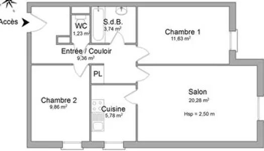 Appartement Location Saintes 3p 62m² 602€