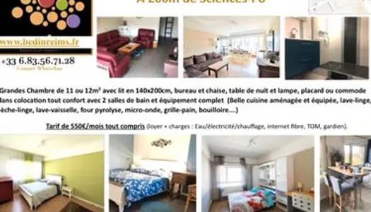 Chambre pour fille dans colocation proche centre-ville/sciences Po