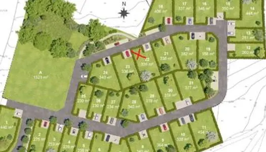 Terrain constructible de 336 m2 à Etel 