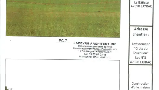 Terrain constructible commune de Layrac 47390 de 4916 m²