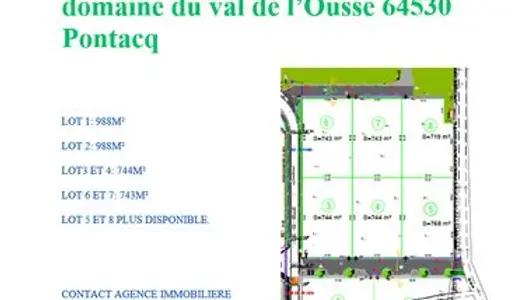 Terrain 744 m² Pontacq