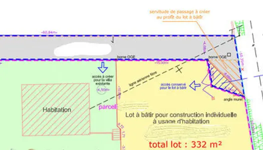 Terrain 332 m² 