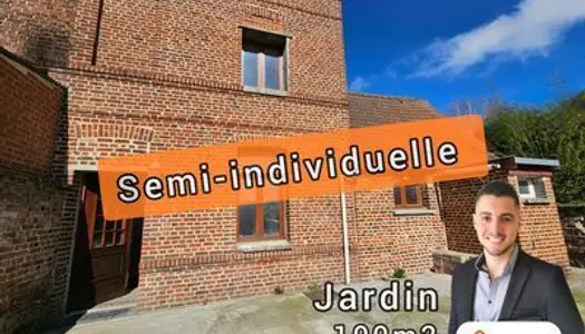 Maison semi-individuelle de 100 m², 5p,2ch possibilité 3, combles, JARDIN.
