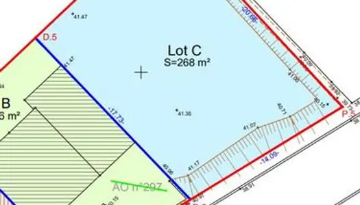 Parcelle 268m2 libre de constructeur 