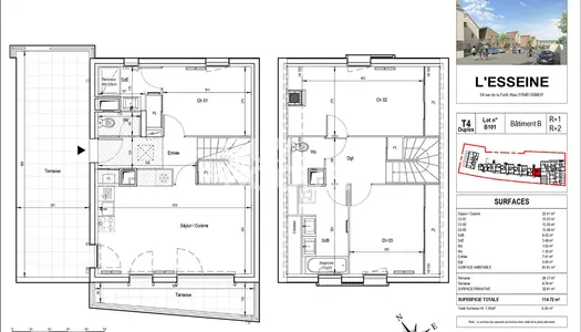 Appartement Neuf Ormoy 4p 82m² 1240€