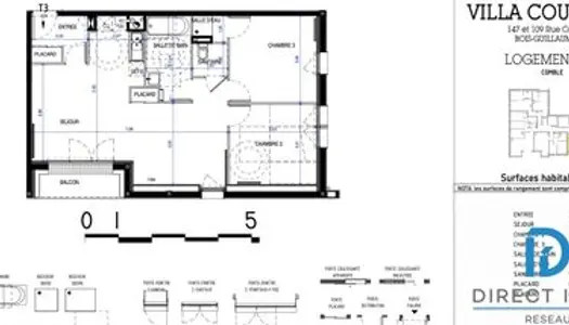 Appartement 3 pièces 71 m² 