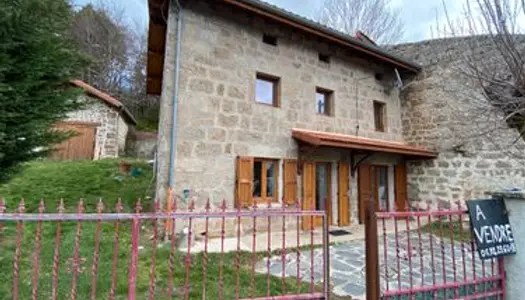 Maison en pierre de 80m2 habitables avec terrain boisé et vue sur le Mezenc