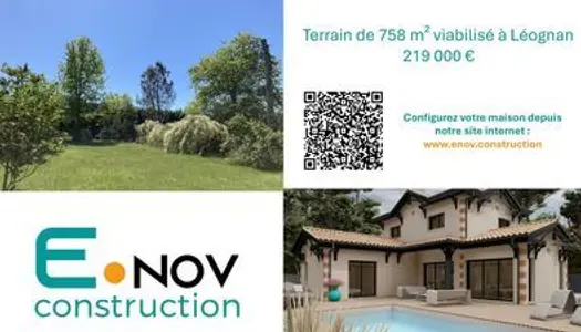 Terrain constructible de 758m2 à Léognan (33850) 