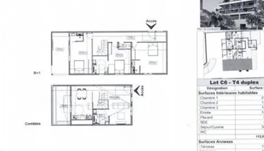 Duplex 4 pièces 113 m² 