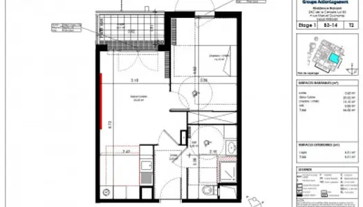 Appartement 2 pièces 45 m² 