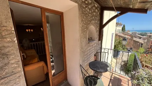 Haut De Cagnes, charmante maison avec balcon et vue mer 