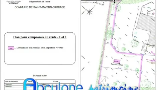 Vente Terrain 560 m² à Saint-Martin-d'Uriage 219 000 €
