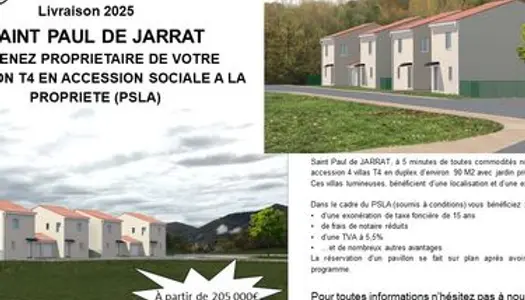 Maison en accession sociale programme neuf 