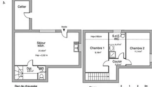 Maison Location Denguin 3p 63m² 710€