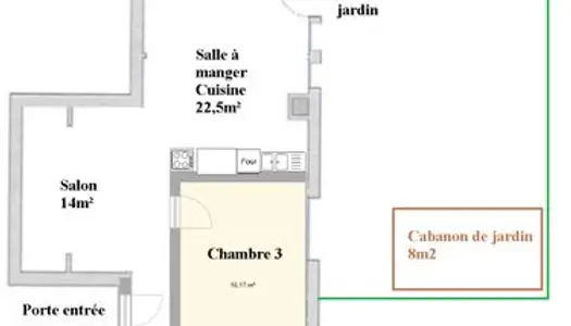 Appartement 3 Chambres 90m² avec jardin 