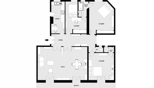 Appartement 4 pièces 119 m² 