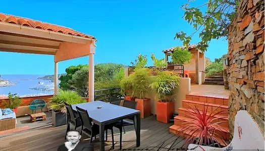 Dpt Pyrénées Orientales (66), à vendre PORT VENDRES maison P4 117m² + Garage de 45m² - Vue mer 