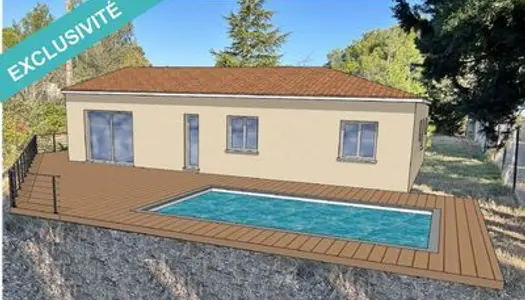 Ravissante villa plain pied de 105m² sur terrain de 600m² avec piscine maconnée 5x10