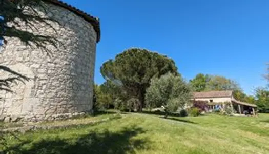 Élégante maison en pierre avec jardin paysager et piscine, à