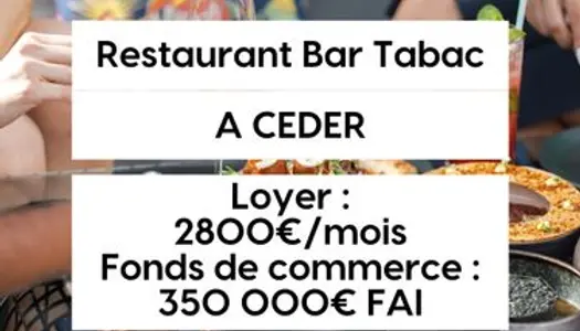 Restaurant Bar Tabac 77 proche 94 et 93 à céder