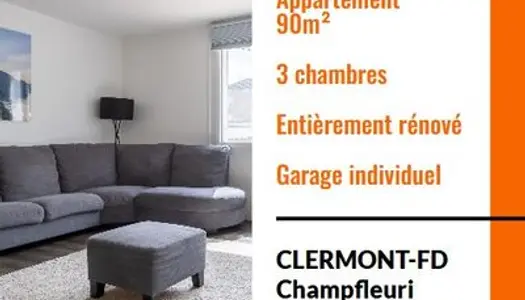 Vends appartement T4 90m² - 3 ch quartier Champfleuri à Clermont-Ferrand (63) 